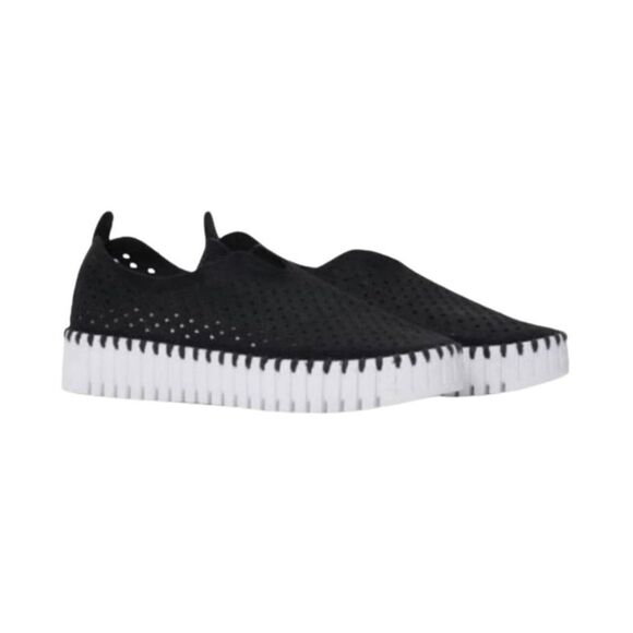 IIse Jacobson Black Platform Tulip Slip On Shoes - Picture 1 of 1